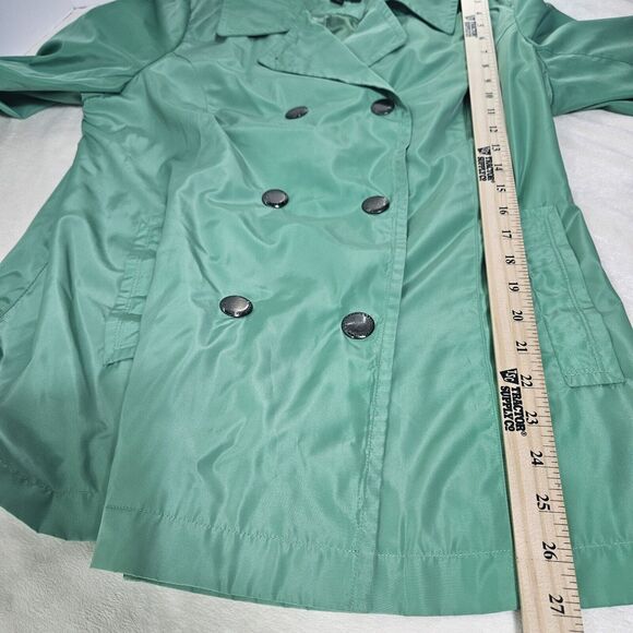 Dennis By Dennis Brasso Soft Green Satin Look Spring/Rain Lined Coat, Size Med. - Picture 7 of 8